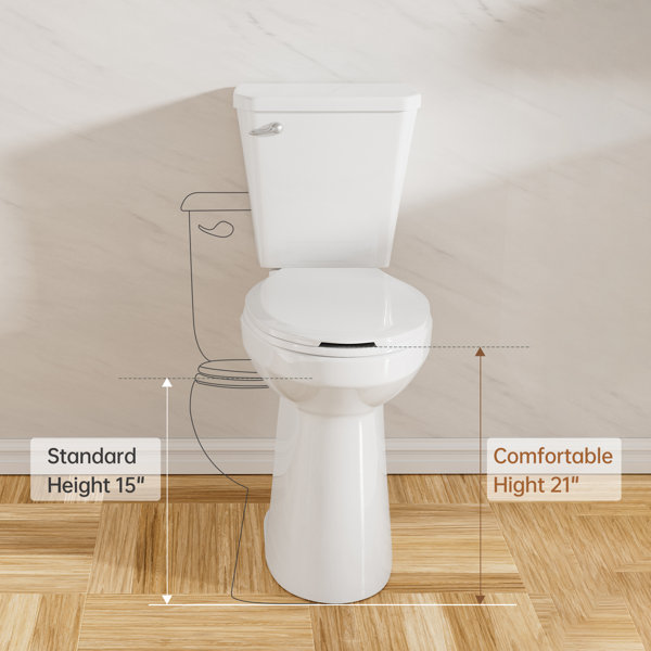 SUPERFLO 21" Extra Tall Toilet| Elongated Two Piece Toilet with ...